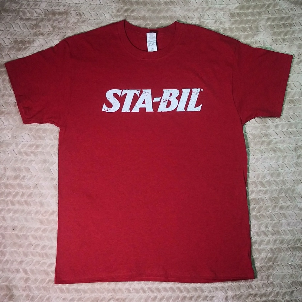 Sta-bil Brand Red T-Shirt by Gildan Heavy Cotton